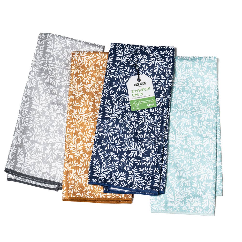 Once Again Home Anywhere Towel - Herbage in Navy