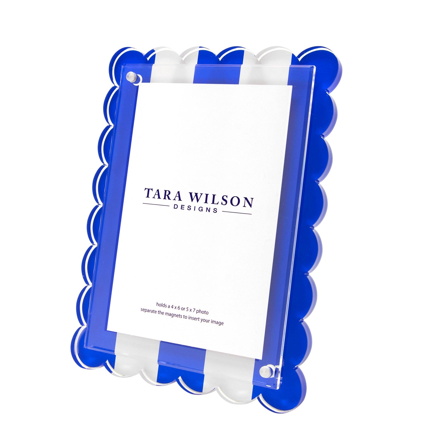Tara Wilson SCALLOP FRAME - BLUE & WHITE STRIPE