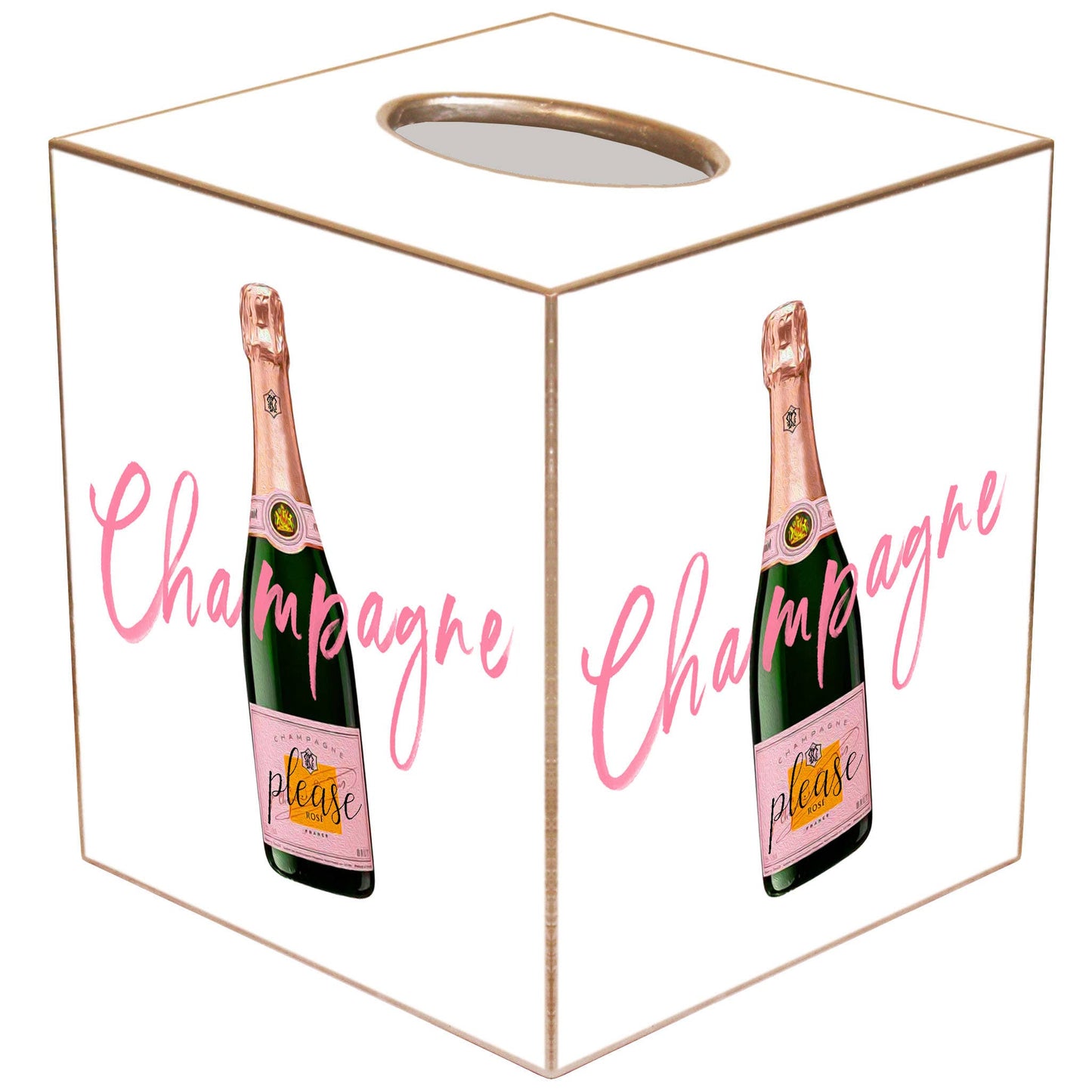 Marye-Kelley Champagne Please Tissue Box Cover