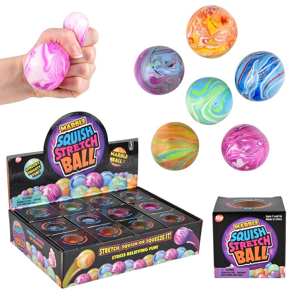 La Luna Bella 2.33" SQUISH AND STRETCH MARBLEIZED GUMMI BALL