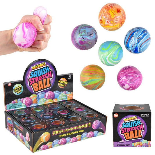 La Luna Bella 2.33" SQUISH AND STRETCH MARBLEIZED GUMMI BALL