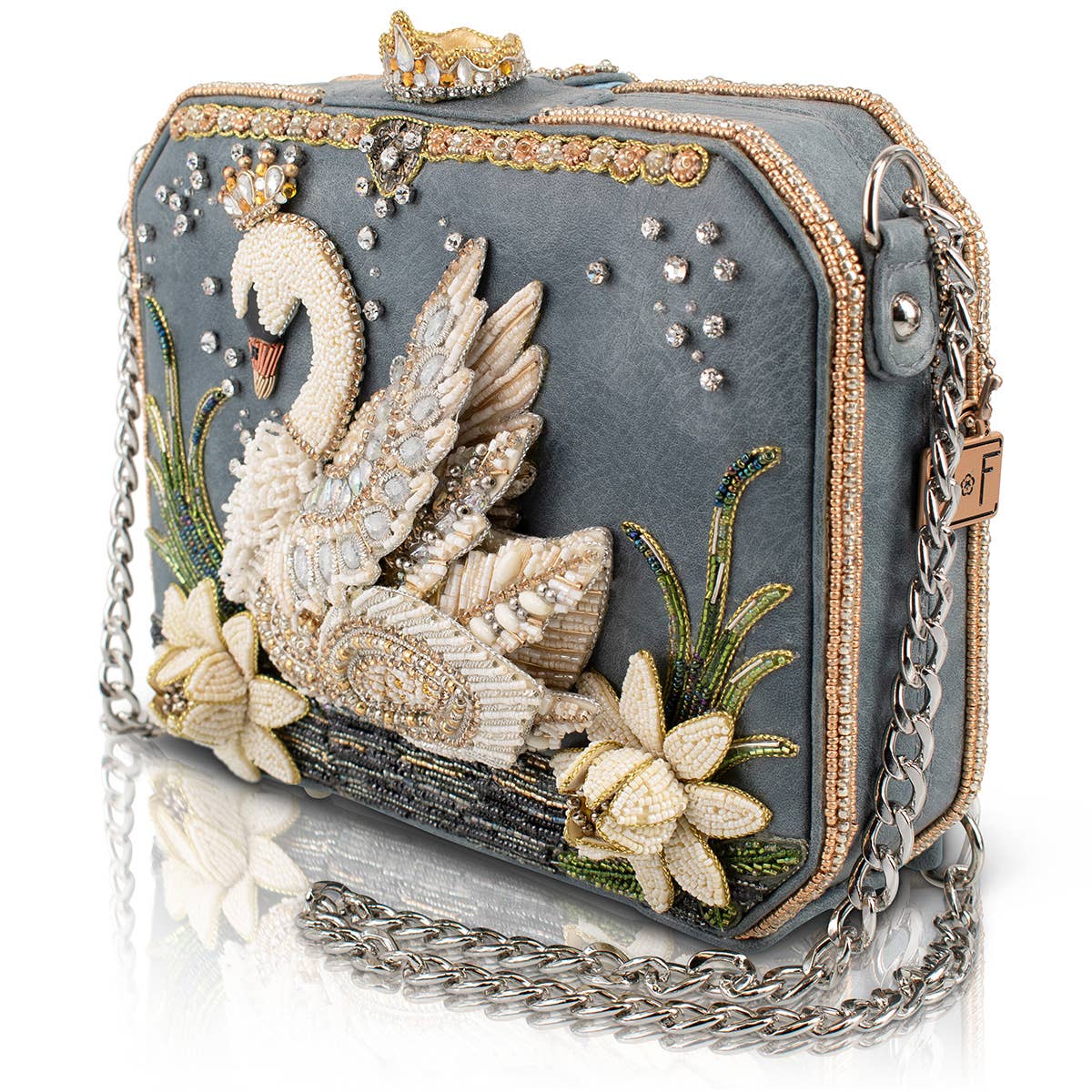 Mary Frances Swan Princess Hard Sided Ivory Swan Handbag