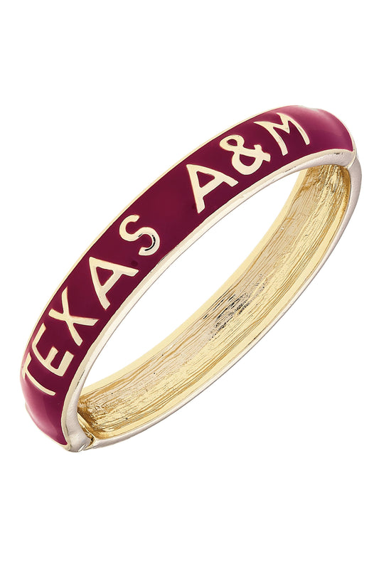 Canvas Style Texas A&M Aggies Sculpted Enamel Hinge Bangle in Maroon