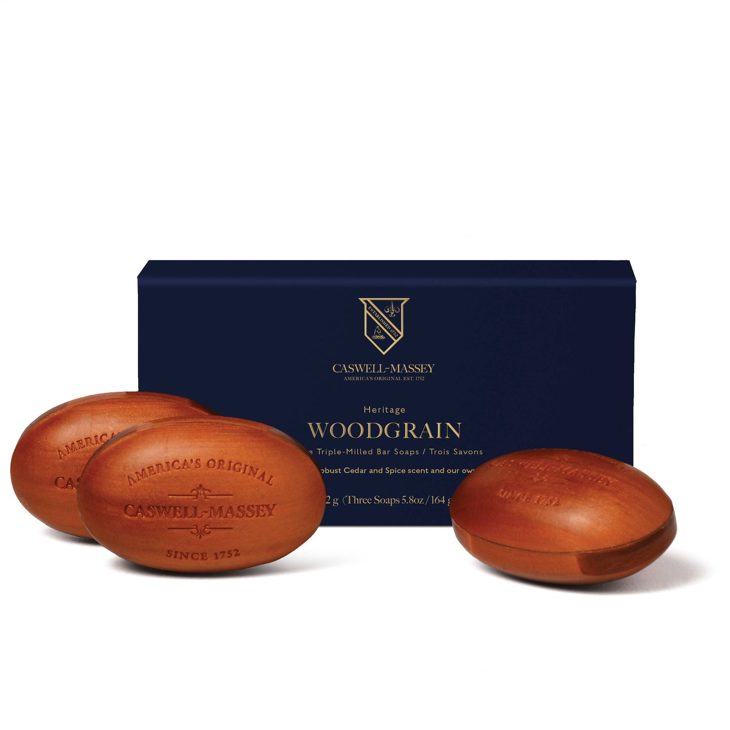 Caswell-Massey Woodgrain Sandalwood Bar Soap-3-Soap Set