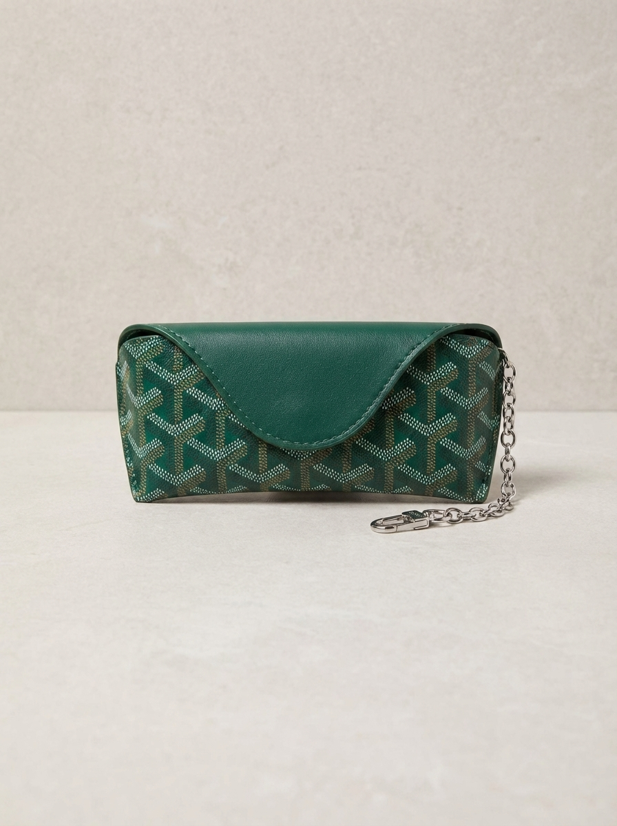 Ode to Goyard - Travel-Friendly Glasses Case with Keychain Clip