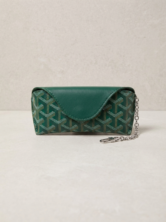Ode to Goyard - Travel-Friendly Glasses Case with Keychain Clip