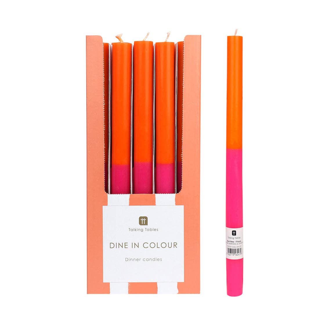 Talking Tables Orange & Pink Dinner Candles | Fall Decor |Everyday Dining
