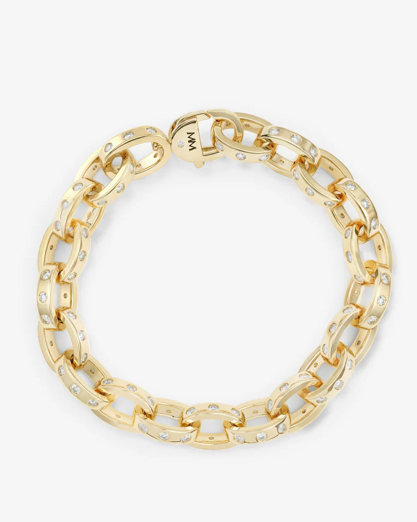 Melinda Maria Ashley Chain Link Bracelet, Gold-White, 9mm