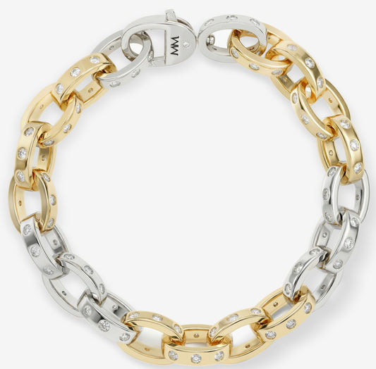 Melinda Maria Ashley Chain Link Bracelet, Gold Mix, 9mm
