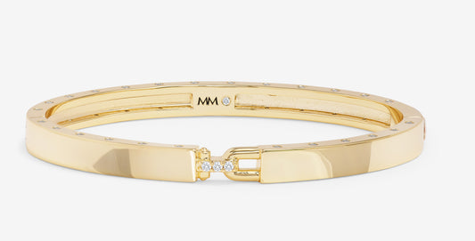 Melinda Maria Ashley Lock Cuff, Gold, /White, 6mm, 7"
