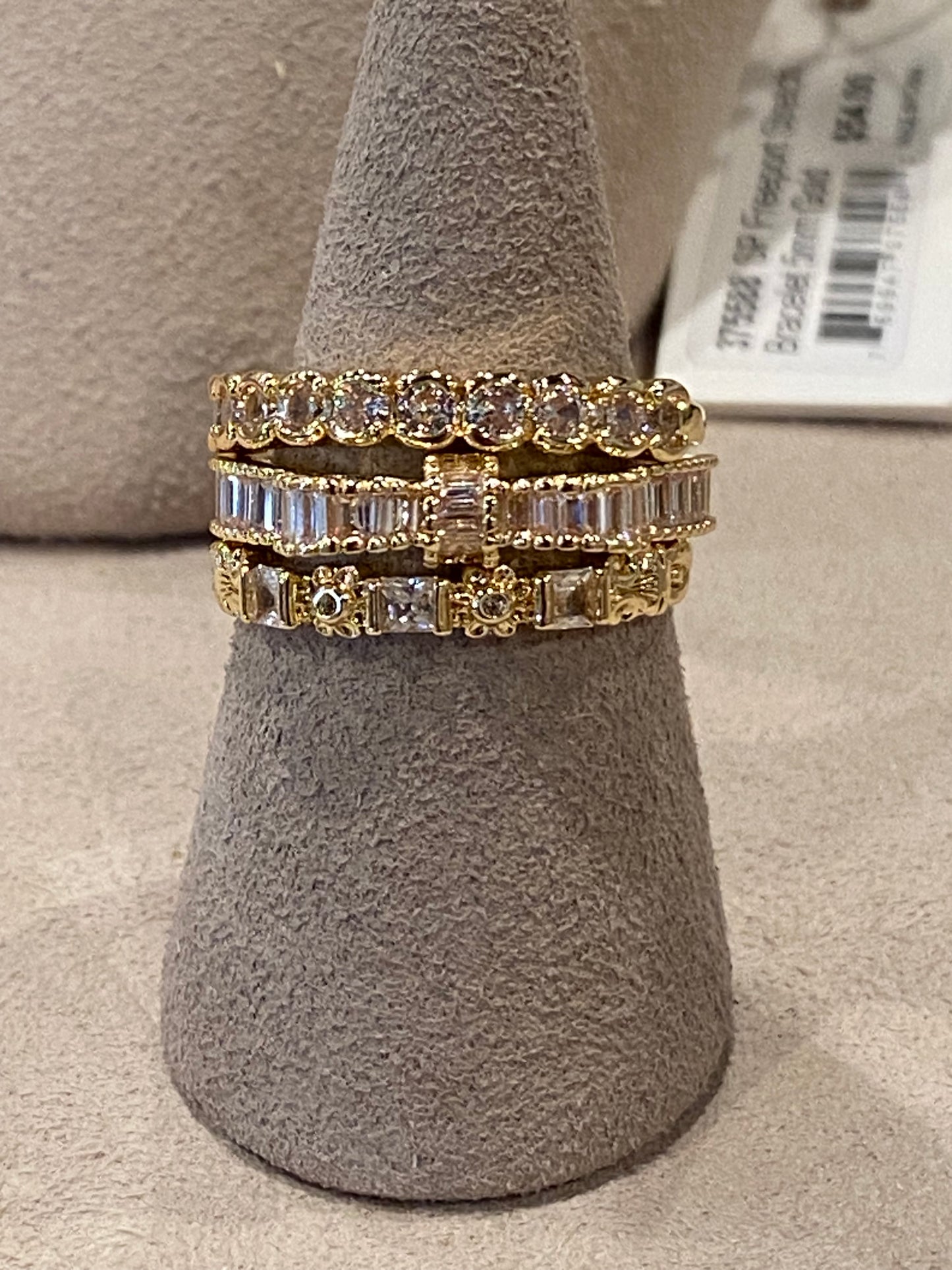 Gold Morganite w/ Bow Center Stack Set