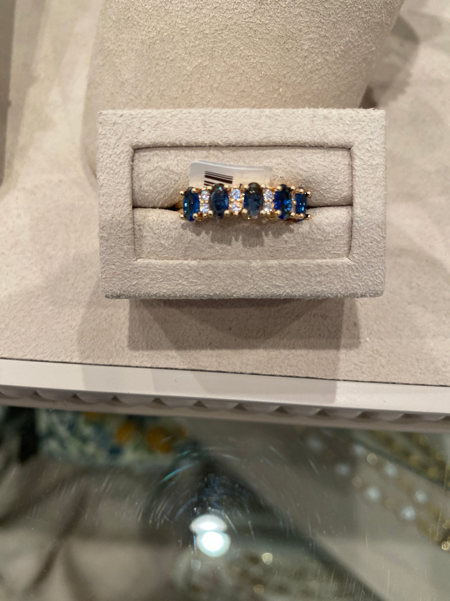 Gold Lab Sapphire Morganite Ring