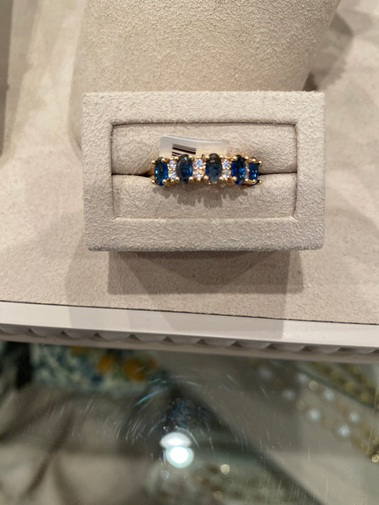 Gold Lab Sapphire Morganite Ring