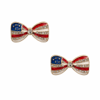 The "Spark" Pavé Patriotic Mini Bow Earrings