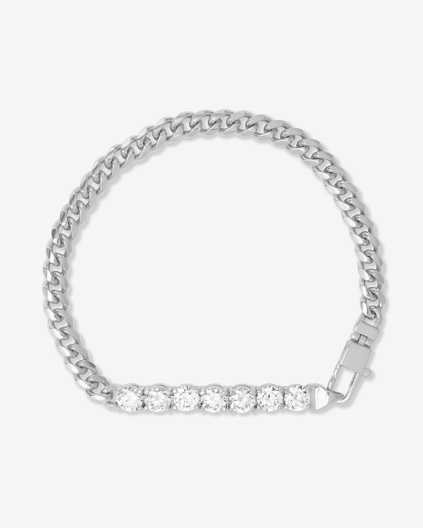 Melinda Maria Baby Julian Loves Diamonds Bracelet, Silver/White, 6.5"