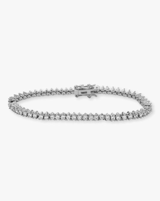 Melinda Maria Baby Not Your Basic Tennis Bracelet, Silver/White, 2mm, 6.5"