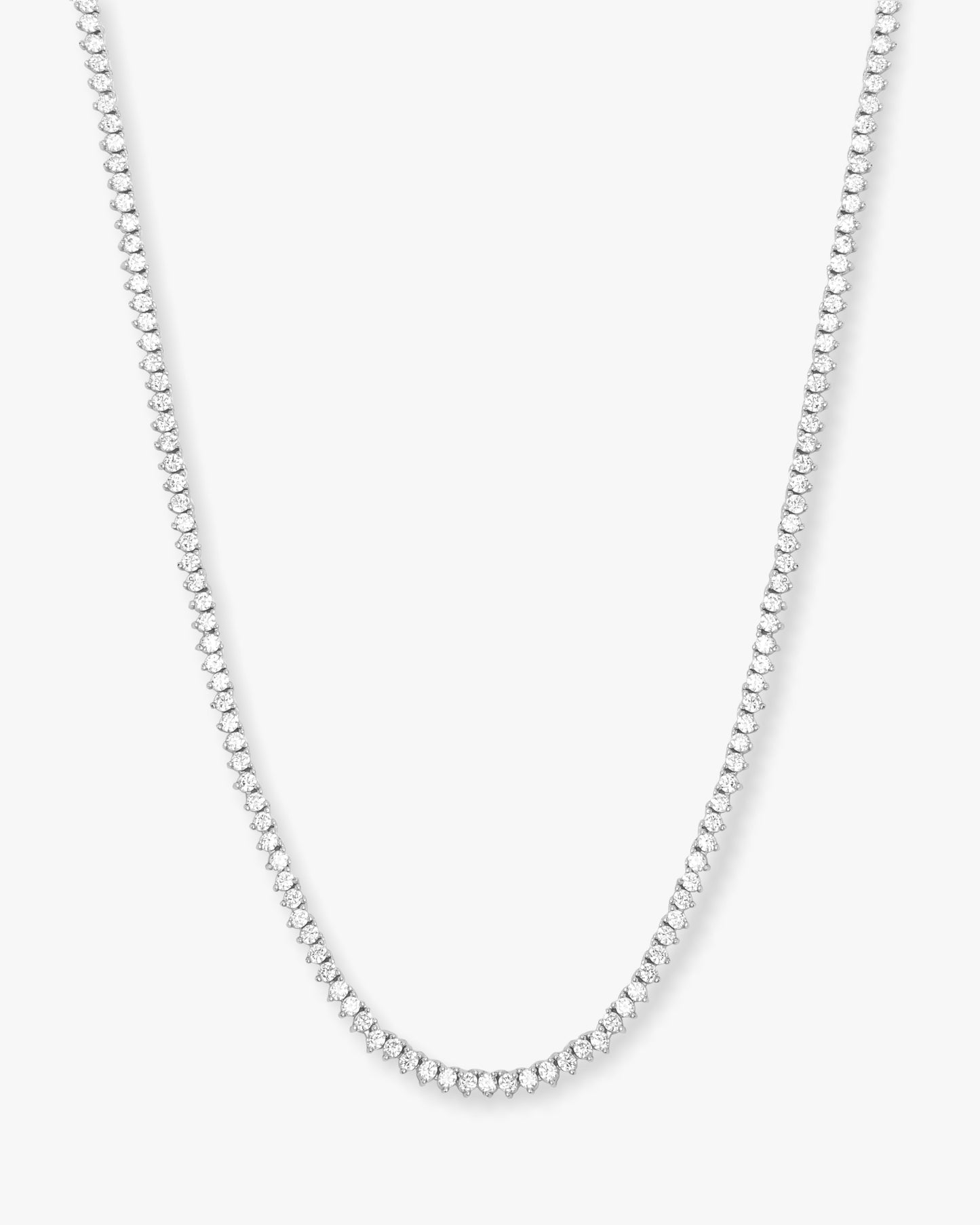 Melinda Maria Baby Not Your Basic Tennis Necklace, Silver or Gold, 2mm, 16"