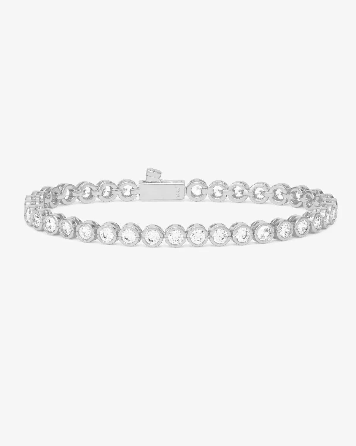 Melinda Maria Baroness Tennis Bracelet, Silver/White, 3mm, 7.5"