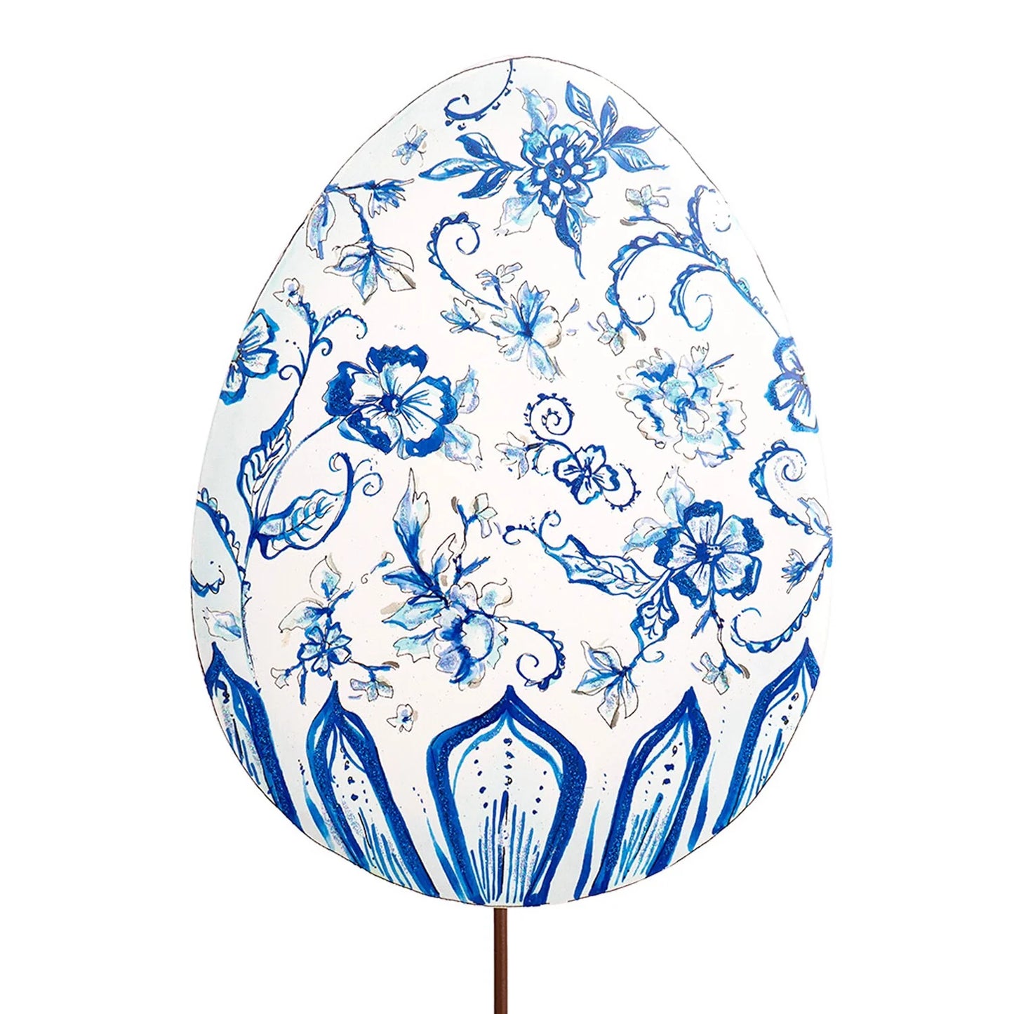 Round Top Posh Blue Egg Metal Stake