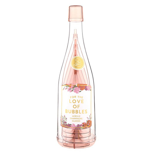 Santa Barbara's Acrylic Champagne Bottle + Glasses
