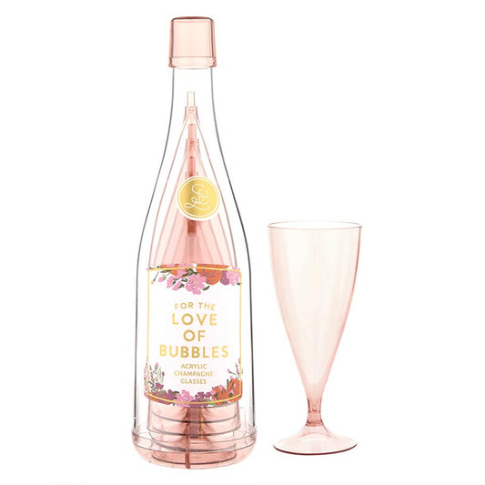 Santa Barbara's Acrylic Champagne Bottle + Glasses