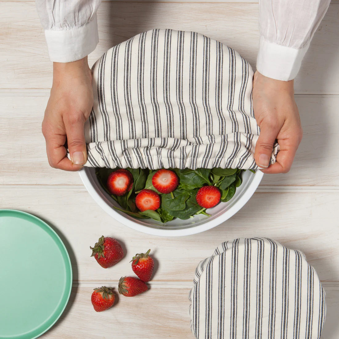 Danica Now Ticking Stripe Bowl Covers Set of 2