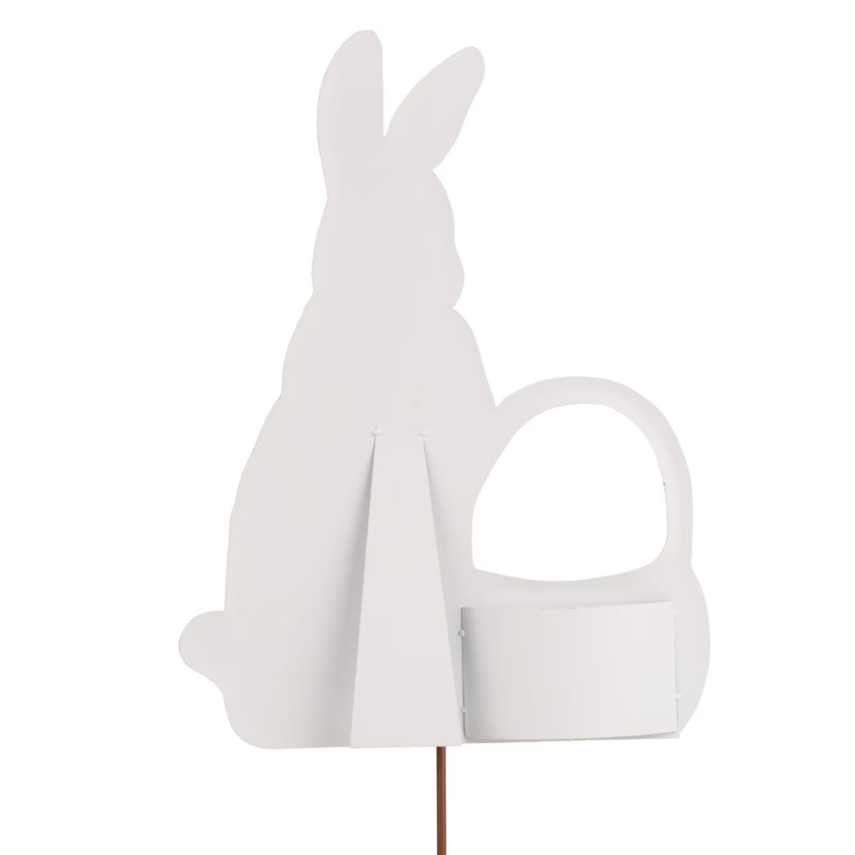 Round Top Metal Display Easter Bunny w/ Basket Pocket