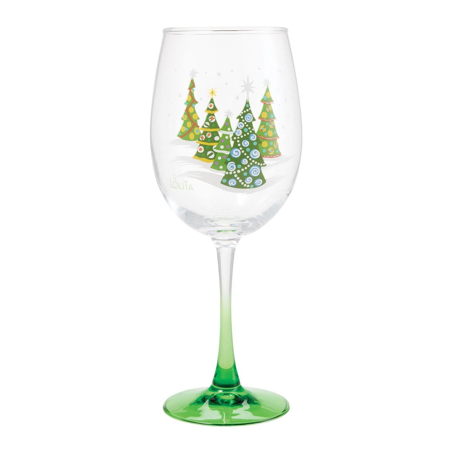 Lolita Christmas Trees In Snow Wine Glass