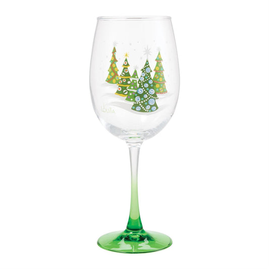 Lolita Christmas Trees In Snow Wine Glass