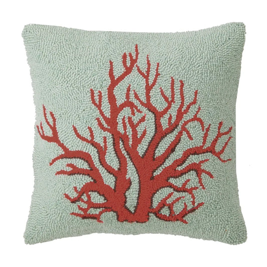 Peaking Handicraft Red Coral Hook Pillow