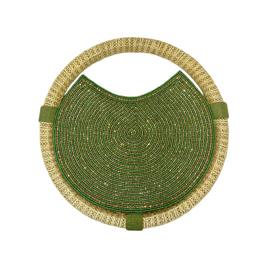 David Jeffery Handbag - Green w/Gold Stones
