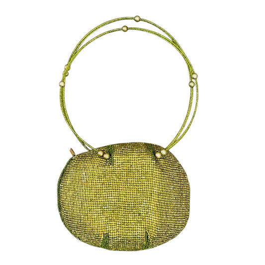 David Jeffery Handbag - Green Crystals w/Beaded Strap