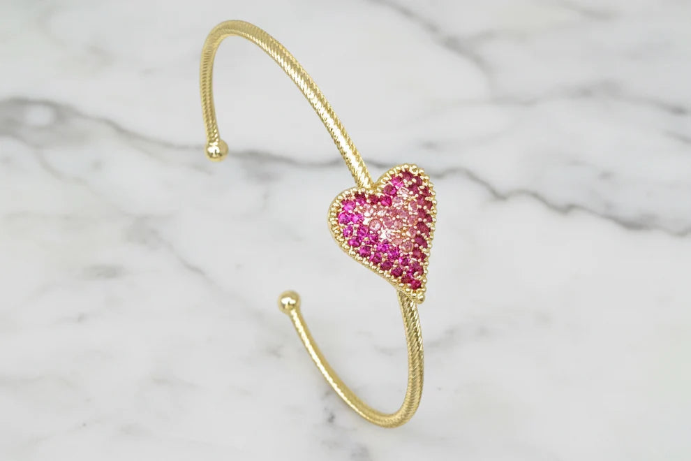 Velvet Heart Pavé Cuff Bracelet