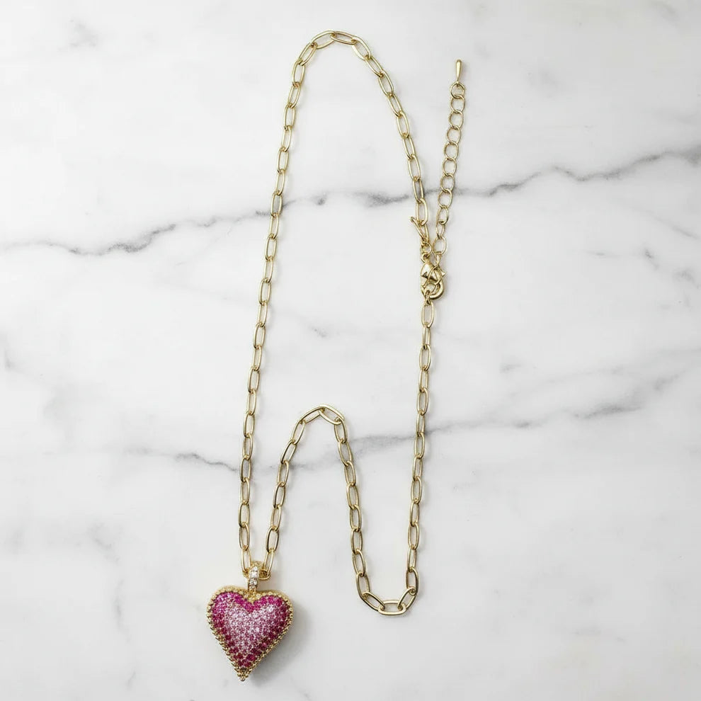 Velvet Heart Pavé Pendant Necklace