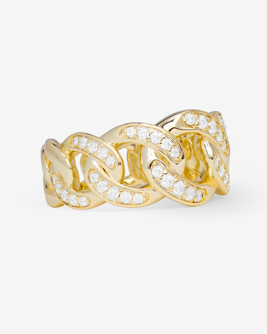 Melinda Maria Graduated Pave' Julian Ring Gold/White