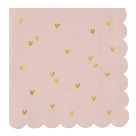 Santa Barbara Scallop Napkins Gold Heart