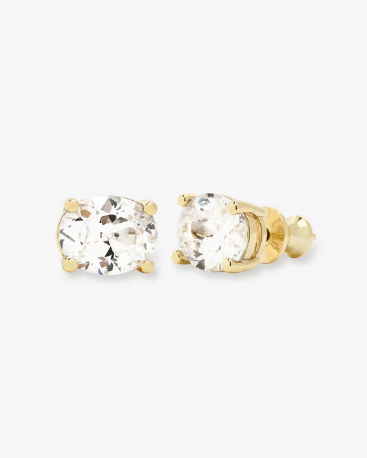 Melinda Maria Hello Gorgeous 10mm Stud Earrings, Gold/White