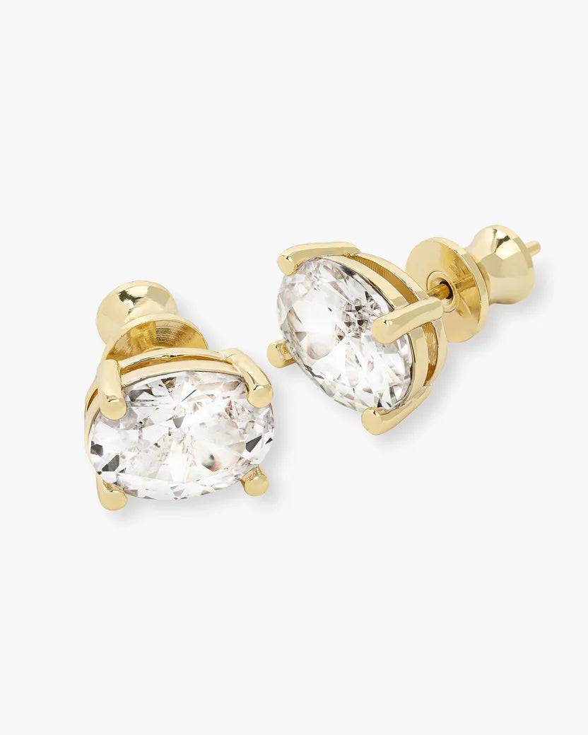 Melinda Maria Hello Gorgeous 10mm Stud Earrings, Gold/White