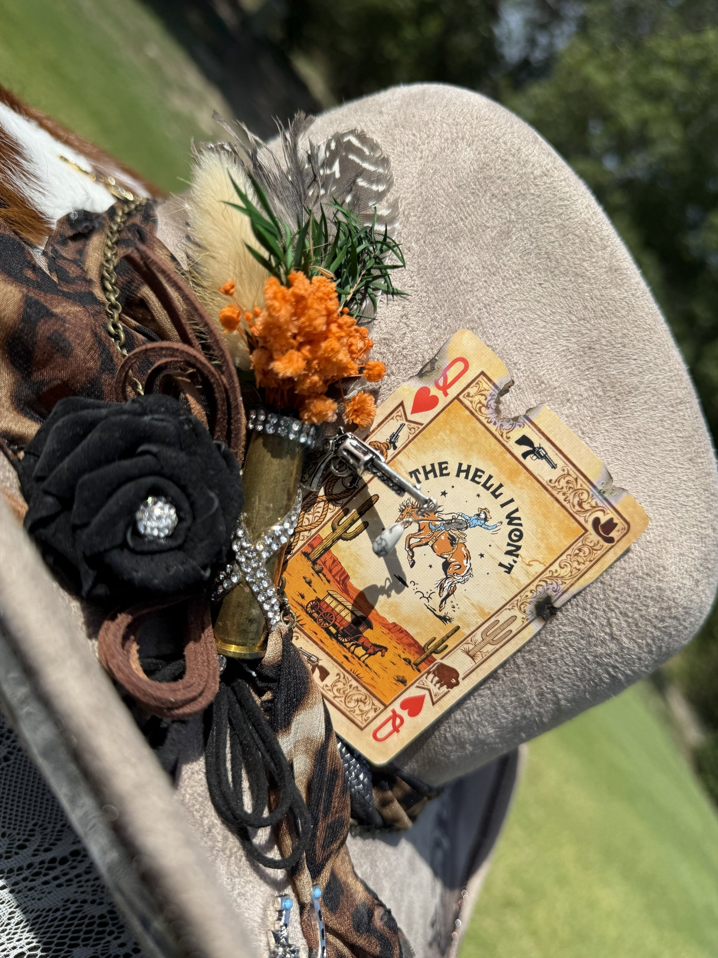 Annie’s Touch Premium Wool Cowgirl Hat - Wild Western Rattlesnake and Hide