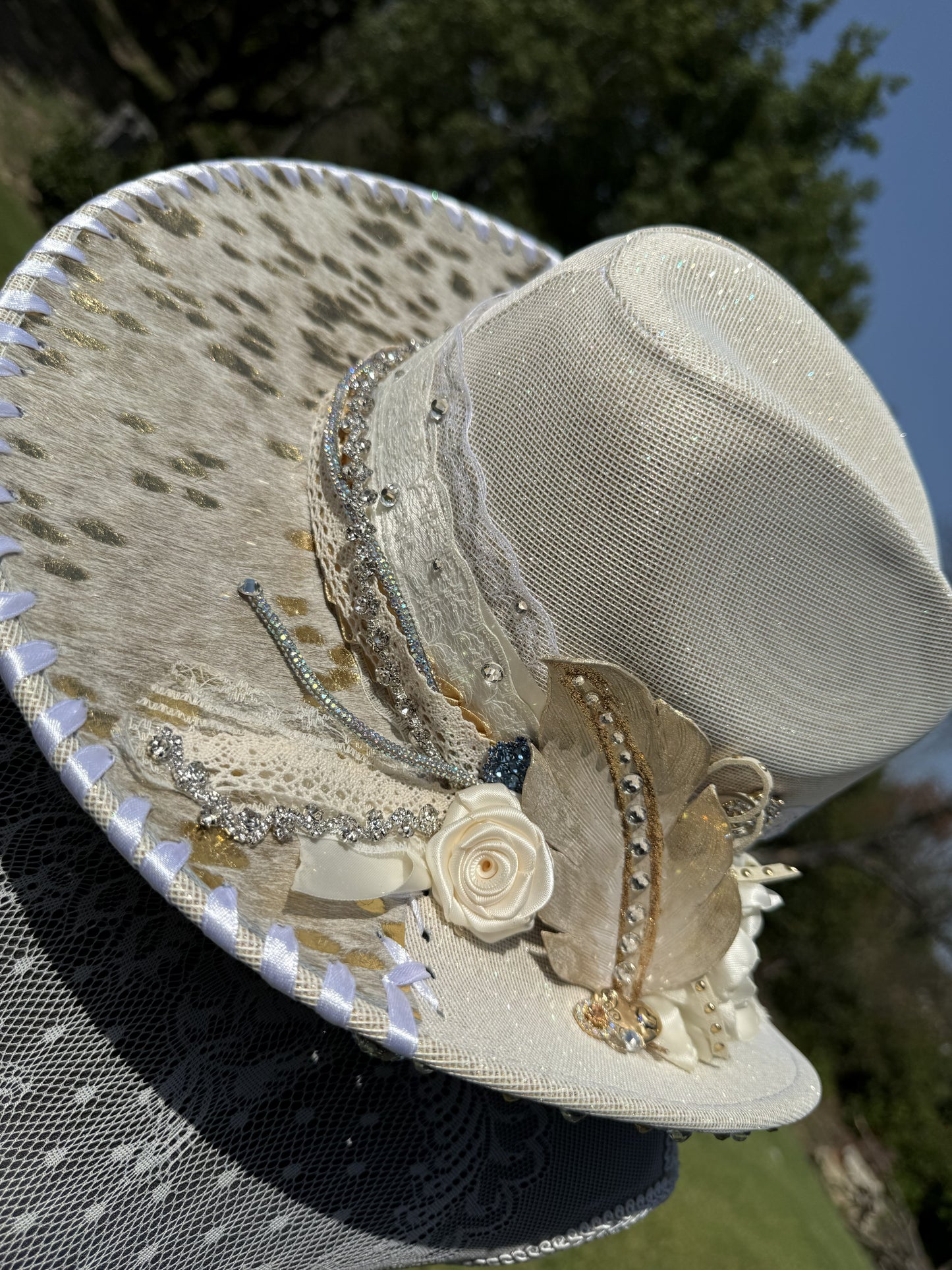 Annie’s Touch Premium Wool Cowgirl Hat Cheetah with Glitter