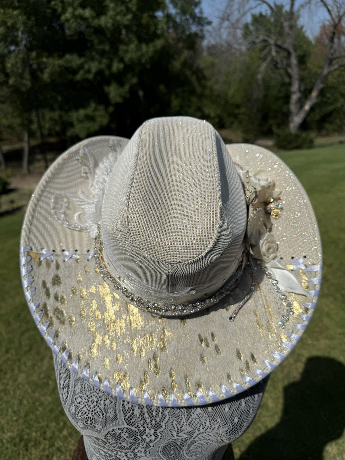 Annie’s Touch Premium Wool Cowgirl Hat Cheetah with Glitter