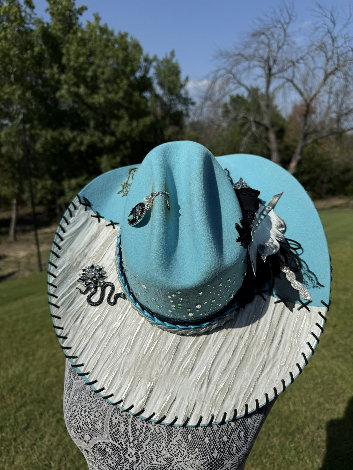 Annie’s Touch Wool Cowgirl Hat - Wild Turquoise Mustang