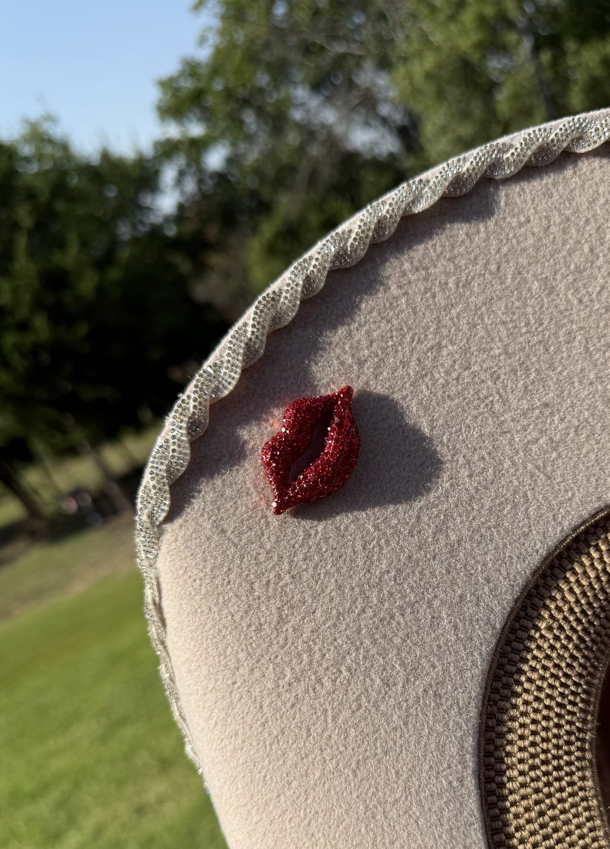 Annie’s Touch Wool Cowgirl Hat- Denim and Roses (Custom Design)
