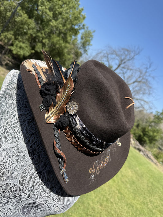 Annie’s Touch Premium Wool Cowgirl Hat - Chocolate Antelope Haven