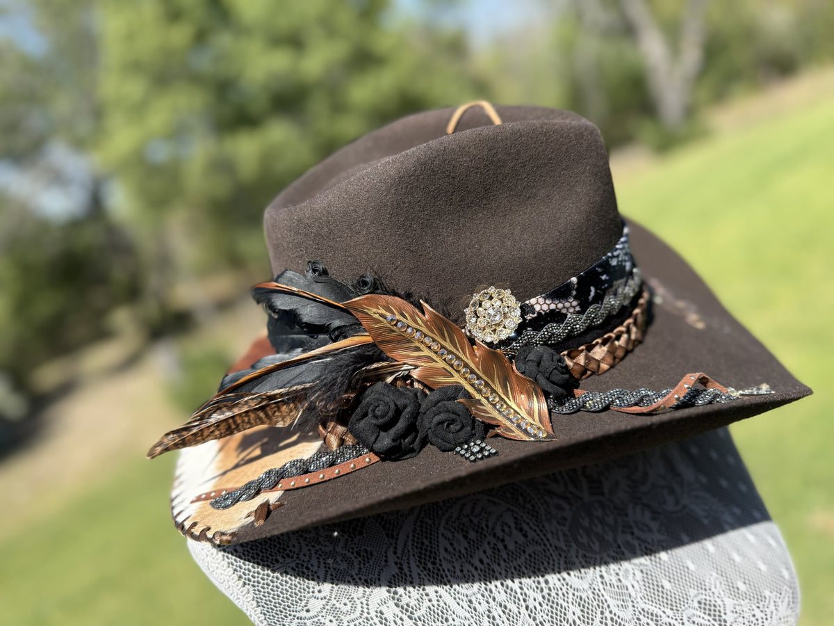 Annie’s Touch Premium Wool Cowgirl Hat - Chocolate Antelope Haven