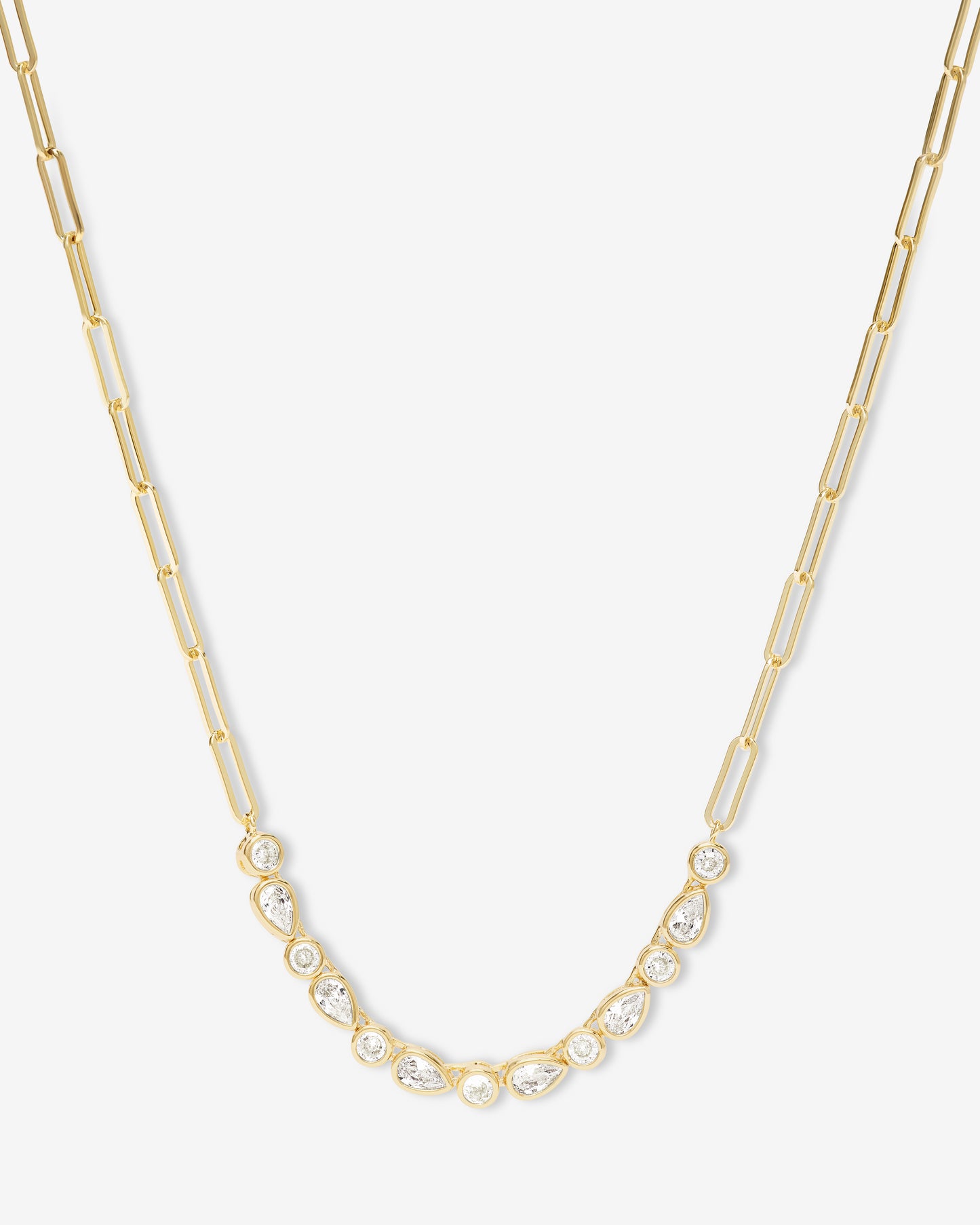 Melinda Maria Isla Samantha Tennis Necklace, Gold/White