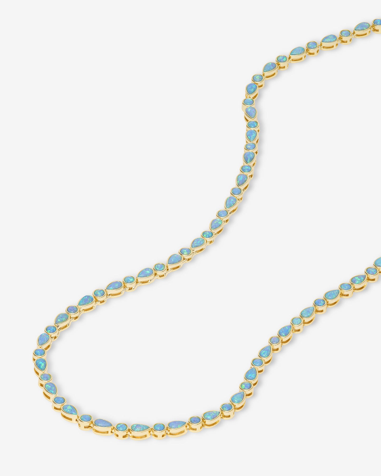 Melinda Maria Isla Tennis Necklace, Gold/Blue Opal, 16"
