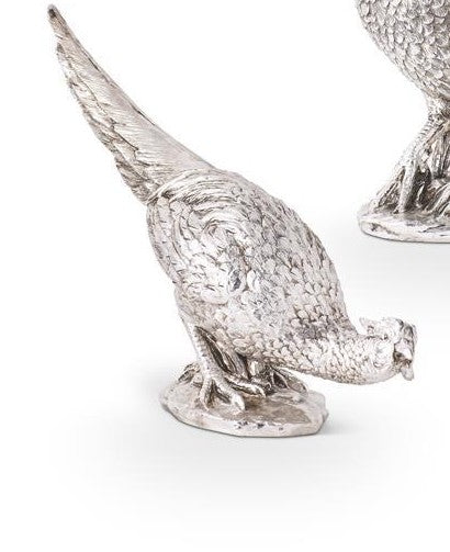 K&K Interiors Antique Silver Resin Pheasants (2 Styles)