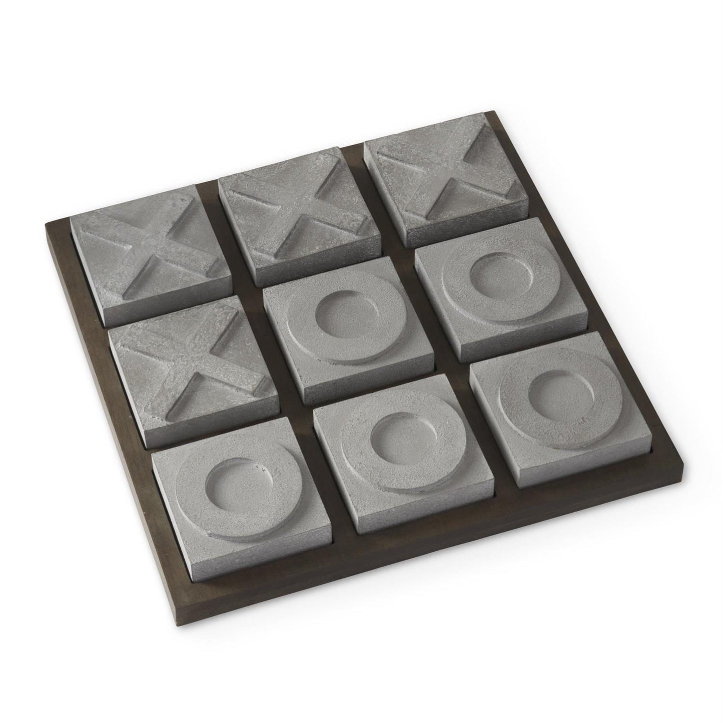K&K Interiors Gray Wood Tic Tac Toe Game Board