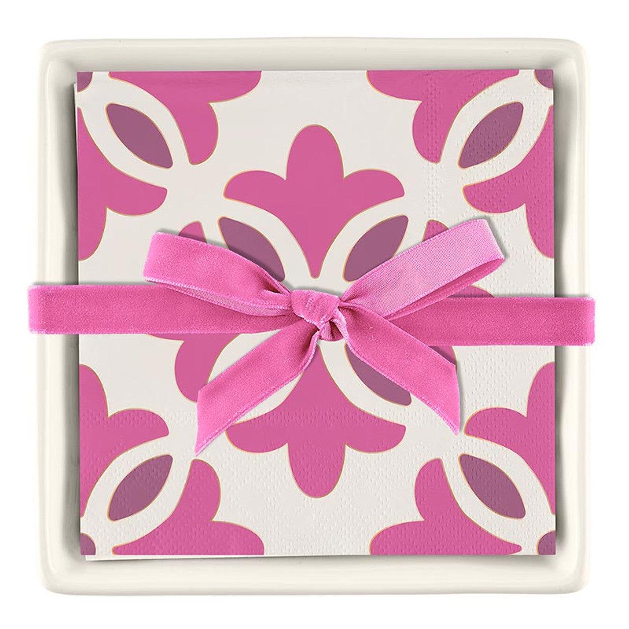 Santa Barbara Ceramic Napkin Tray + Moroccan Tiles Napkins